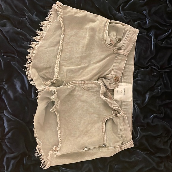 Army green free people Jean shorts - Picture 1 of 2